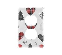 Noir Love Buffalo Plaid Flocons de Neige Décoration de Noël Interrupteur Interrupteur Couverture Mignon Plaque Murale Couvertures Tapa Para Switch de Luz Duplex Outlets