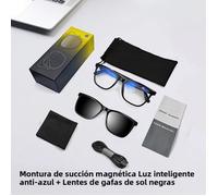 Noir lunettes intelligentes Bluetooth caméra audio appel assistant vocal verres polarisés