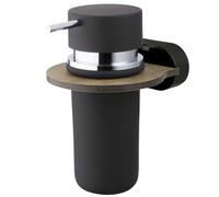 Noir Mat/Marron Distributeur de Savon Liquide Salle de Bain Mural Accessoire