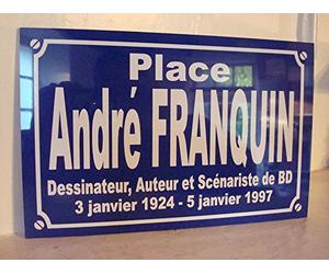 Noir & Mat Sérigraphie BD Andre FRANQUIN Plaque de Rue création Collector Edition limitée Cadeau Original