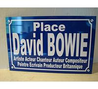 Noir & Mat Sérigraphie David Bowie Plaque de Rue Objet Collection Cadeau pour Fan déco Originale