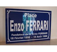 Noir & Mat Sérigraphie Enzo Ferrari Plaque de Rue création Collector Edition limitée Cadeau Original