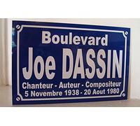 Noir & Mat Sérigraphie Joe DASSIN Plaque de Rue Objet Collection Cadeau pour Fan déco Originale