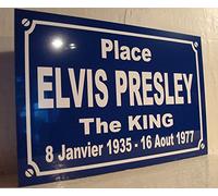 Noir & Mat Sérigraphie Place Elvis Presley Plaque de Rue création Collector Edition limitée Cadeau Original