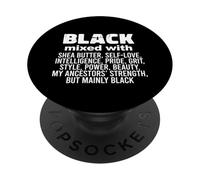 Noir mélangé avec du Beurre de karité, fierté, ancêtres Force Meme PopSockets PopGrip Adhésif