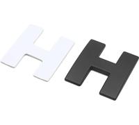 Noir Métal H Lettre Alphabet Forme emblème Autocollant Badge pour Voiture