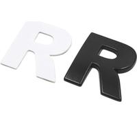 Noir Métal R Lettre Alphabet Forme emblème Autocollant Badge pour Voiture