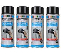 Noir Metalic Brillante Lot 4 Bombes spray Peinture en Aérosol 4x400ml séchage rapide