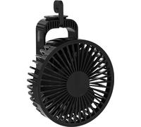 (Noir) Mini ventilateur USB, ventilateur de table portable à clipser, ventilateur de table froid et silencieux pour la chambre, le bureau, la poussette en plein air