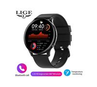 (Noir) Nouvelle montre intelligente de température corporelle pour adultes, écran HD 360, réponse aux appels,
