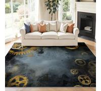 Noir Or Friche Industrielle Tapis de Salon Lavable