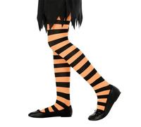 Noir Orange Rayé Collant Déguisement Fille Enfants Âges 6 - 12 Ans