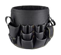 Noir, Organisateur de Seau à Outils en Tissu Oxford, Multi-Poches | Rangement Portable pour Outils de Jardin, Poches Filet et Manchons, Usage Jardinage, Format Compact Noir