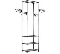 (Noir)Organiseur pour armoire/penderie pour vêtement - Magnifique Porte-vêtements Acier et tissu non-tissé 55x28,5x175 cm Noir