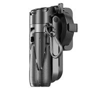 (Noir) P15-C Support magnétique 2-en-1 pour téléphone, perche à selfie télescopique, trépied portable avec lampe de poche RGB style G