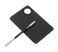 Noir Palette de Nail Art en Acier Inoxydable 2 Pièces | Outil de Mélange Double Embout, Lavable, pour Fond de Teint, Correcteur, Rouge à Lèvres