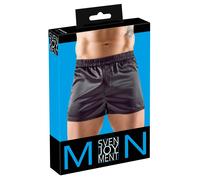 Noir Pantalon De Svenjoyment En Léger Élastique Satin. Leger Coupe Étroite