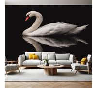 Noir Papier Peint 300x210 cm Cygne blanc animal Panoramique 3D Poster Geant Mural Photo Muraux Pour Salon Chambre à Coucher Maison Décoration Intérieure Moderne
