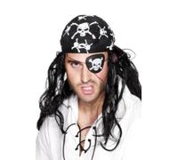 Noir Pirate Bandeau Oeil Crâne Tête de Mort Adultes Accessoire Déguisement