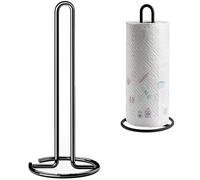 Noir Porte-Papier Debout, Support Vertical pour Rouleaux de Papier, Porte-Rouleaux de Cuisine, Métal sur Pied Porte-Serviettes en Papier pour Salle de Bain, Restaurant, Café, Bar