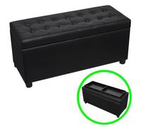 (Noir)Pouf de rangement - SIGNOL - Coffre rangement Banquette Cuir synthétique Noir 555938