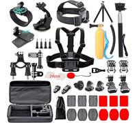 Noir Pro Basic Commune kit de Sports de Plein air pour GoPro Hero 6/GoPro Fusion/Hero 5/Session5/4/3 +/3/2/1 SJ4000/5000/6000/Akaso/Apeman/DBPower/et Sony Sports DV et Bien Plus Encore