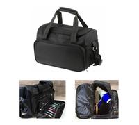 Noir professionnel coiffure Salon de outils étui transport sac organisateur grande capacité for coiffeur styliste barbier Pour Coiffeur avec Diviseurs