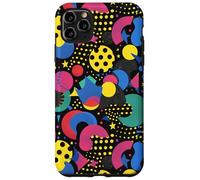 Noir rétro années 80 90 Pop Dot Burst Pattern Coque pour iPhone 11 Pro Max