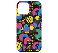 Noir rétro années 80 90 Pop Dot Burst Pattern Coque pour iPhone 12 Pro Max