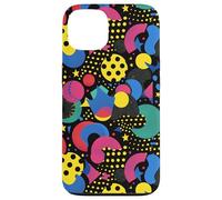 Noir rétro années 80 90 Pop Dot Burst Pattern Coque pour iPhone 13