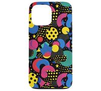 Noir rétro années 80 90 Pop Dot Burst Pattern Coque pour iPhone 13 Pro Max
