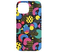 Noir rétro années 80 90 Pop Dot Burst Pattern Coque pour iPhone 15