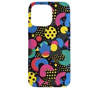 Noir rétro années 80 90 Pop Dot Burst Pattern Coque pour iPhone 15 Pro Max