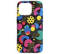 Noir rétro années 80 90 Pop Dot Burst Pattern Coque pour iPhone 16 Pro