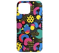 Noir rétro années 80 90 Pop Dot Burst Pattern Coque pour iPhone 16 Pro Max