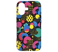 Noir rétro années 80 90 Pop Dot Burst Pattern Coque pour iPhone 17