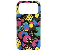 Noir rétro années 80 90 Pop Dot Burst Pattern Coque pour iPhone 17 Pro Max