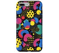 Noir rétro années 80 90 Pop Dot Burst Pattern Coque pour iPhone 7 Plus/8 Plus