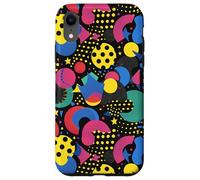 Noir rétro années 80 90 Pop Dot Burst Pattern Coque pour iPhone XR