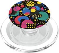 Noir rétro années 80 90 Pop Dot Burst Pattern PopSockets PopGrip pour MagSafe