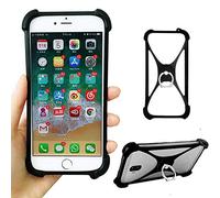 Noir Ring Stand Case Pour Logicom E400 E500 S450 Volt-R Le Must Moov Lift Hello Smooth Coques Bumper Téléphone Etui Cover Housse de Protection Antichoc élasticité Souple Rotatif Anneau Bague Support