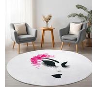 Noir Rond Tapis Salon, Dessin Animé Tyrannosaure Rex Lunettes Soleil Tapis Rond Chambre de Moquette Poil Ras Lavable en Machine Moquette Rectangulaire Antidérapant Salle a Manger Chambre Adulte 210 cm