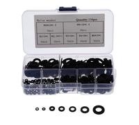 Noir Rondelle Plate Annulaire 350 Pièces en Nylon | Boîte Étiquette Technique, Surface D’appui pour Charge, Résistance à L’usure, Isolation Légère