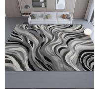 Noir Rose Tapis de Salon 160 x 230 cm Peinture Abstraite Élégant Imprimé Zèbre - Doux Poils Courts Antidérapant Lavable Tapis de Chevet de Chambre Décoration Intérieure pour Entrée Bureau Couloir