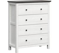 NOIR ROUGE BLANC Commode Hesen 101 cm avec 4 tiroirs Sibiu épicéa clair/pin Larico