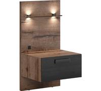 NOIR ROUGE BLANC Kassel 50 cm table de chevet avec tiroir droit chêne monastère