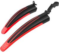Noir+Rouge- Garde-Boue Vélo,Vtt Vtt Route Ajustable Garde-Boue Avant Universel Épaissi Garde-Boue Arrière Pour Vélo Mono-Vitesse Selle Vélo De Ville