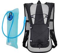 (Noir) Sac à dos d'escalade avec vessie d'eau de 2L, sac à dos d'hydratation pour camping randonnée vélo course escalade vélo