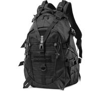 (Noir) Sac à dos militaire tactique 25L, sac à dos de randonnée léger, sac à dos de camping en plein air