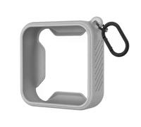 (Noir) Sac de transport et de rangement antichoc en silicone portable avec crochet métallique pour enceinte